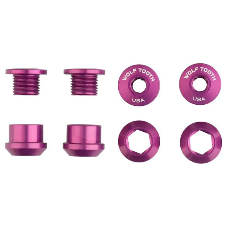 Wolf Tooth Set of 4 1X Chainring Bolts in Purple