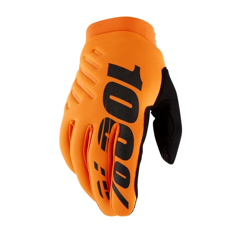 100% Brisker Cold Weather Gloves in Fluo Orange-1