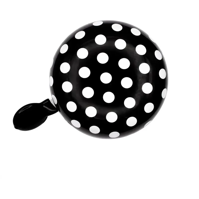 M Part Ding Dong 22.2mm Bicycle Bell in Black/White Polka Dots