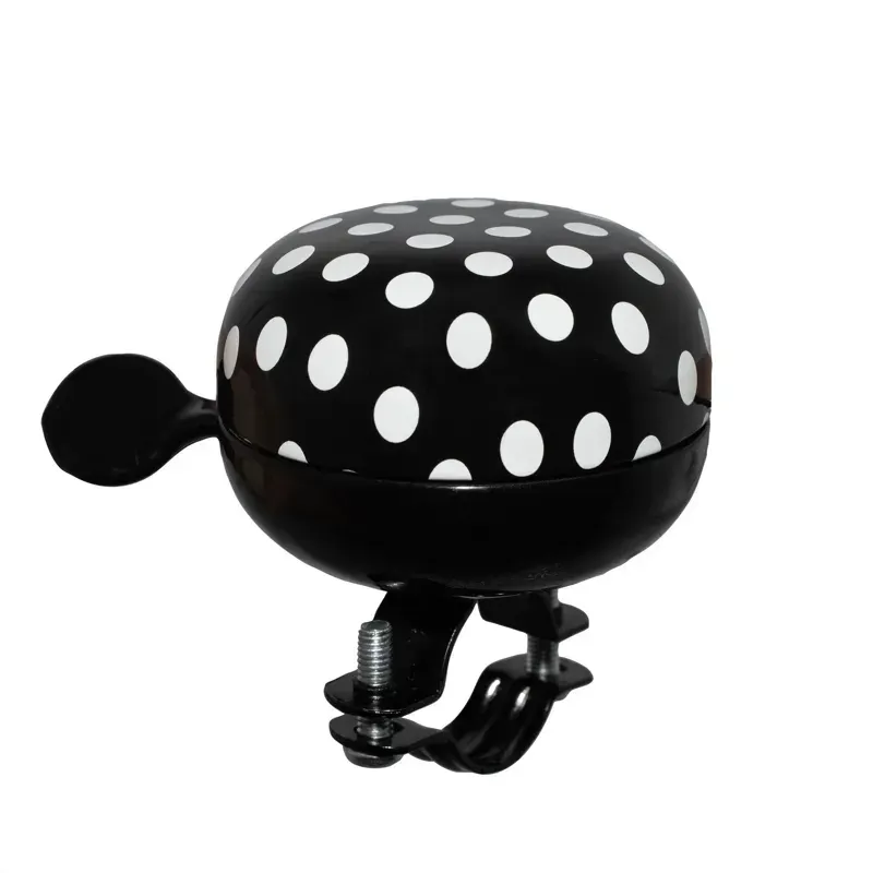 M Part Ding Dong 22.2mm Bicycle Bell in Black/White Polka Dots-1