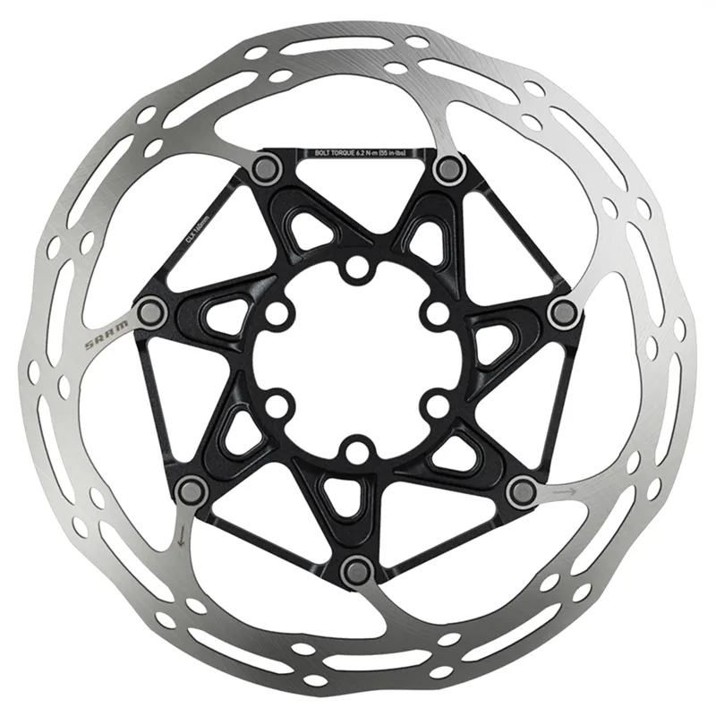 SRAM Centerline 6-bolt 2-piece Rounded Rotor with Bolts in Black