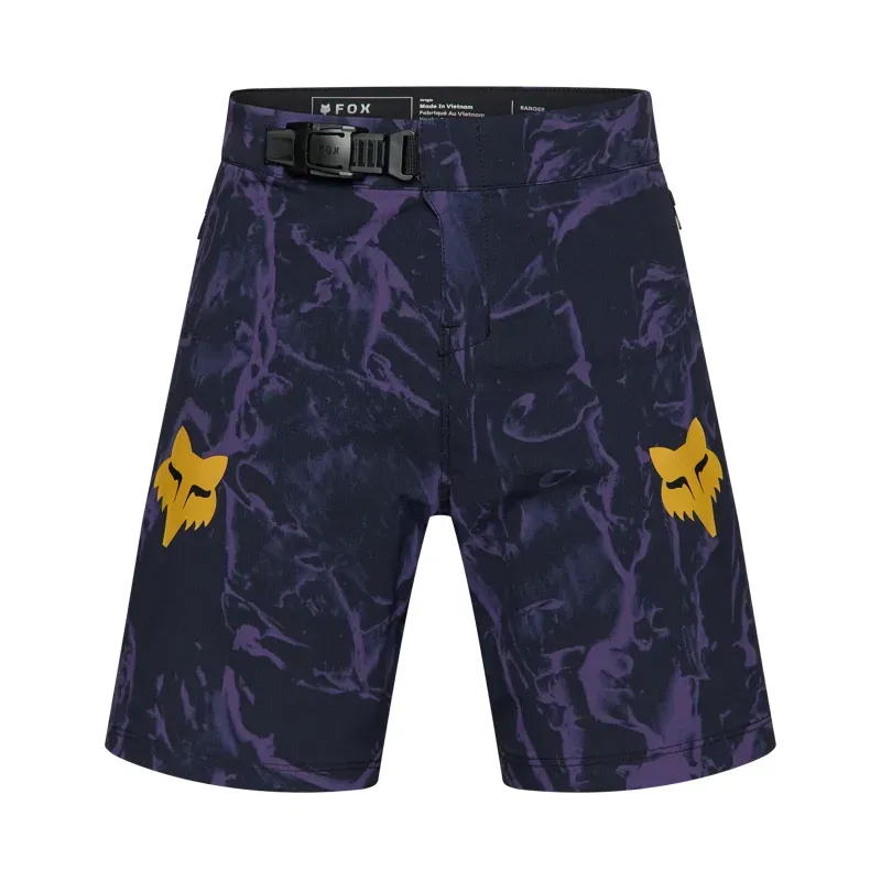Fox Youth Ranger Image Print Shorts in Plum Purple