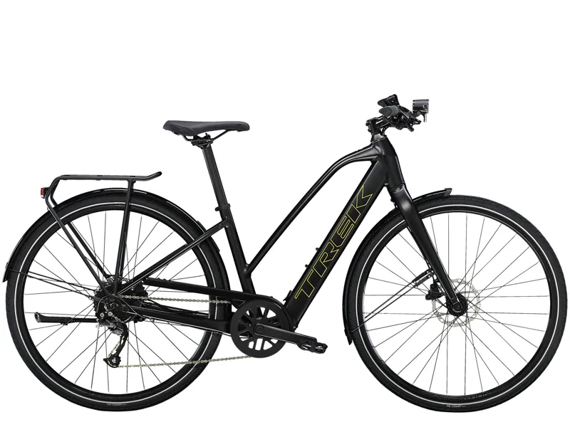 Trek Fx+ 2 Stagger Electric Hybrid Bike in Satin Black