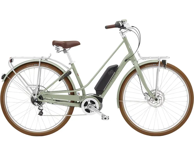 Electra Loft Go 5i Step-Thru 500Wh E-Road Bike In Green Tea