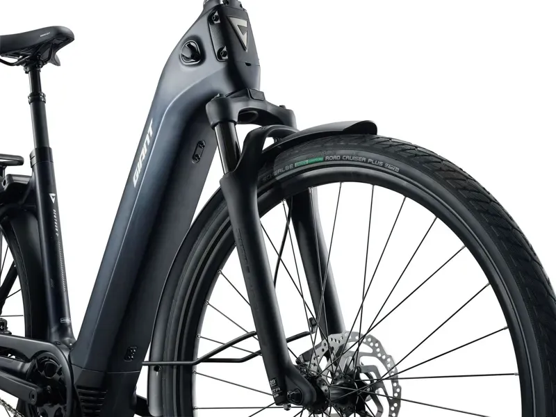 Giant NewTour E+ 2 LST Electric Commuter Bike in Cold Night-2