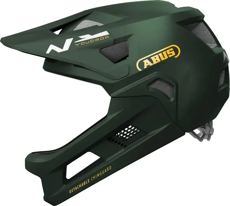 Abus YouDrop FF 48-55cm Kids Full Face MTB Helmet in Moss