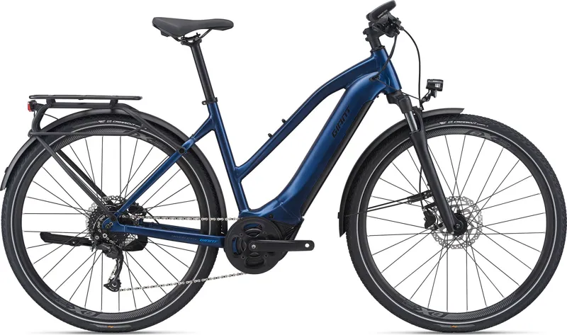 Giant Explore E+ 2 Stagger Frame Electric Bike in Blue