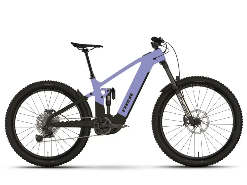 Trek Rail+ 9.9 XO AXS Carbon Electric Mountain Bike in Lavendar Haze