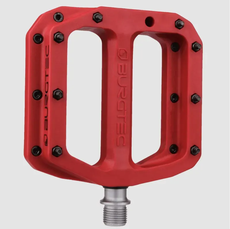 Burgtec MK4 Composite 9/16-inch Flat Pedals in Race Red