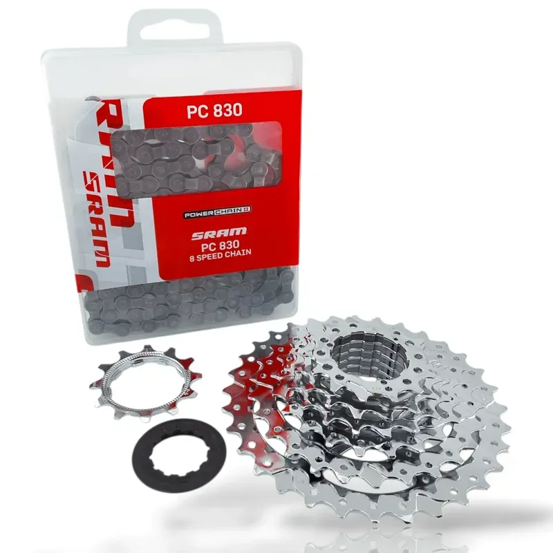 SRAM PowerPack PG-730 Cass./PC-830 Chain 12-32T Works 7-speed in Grey