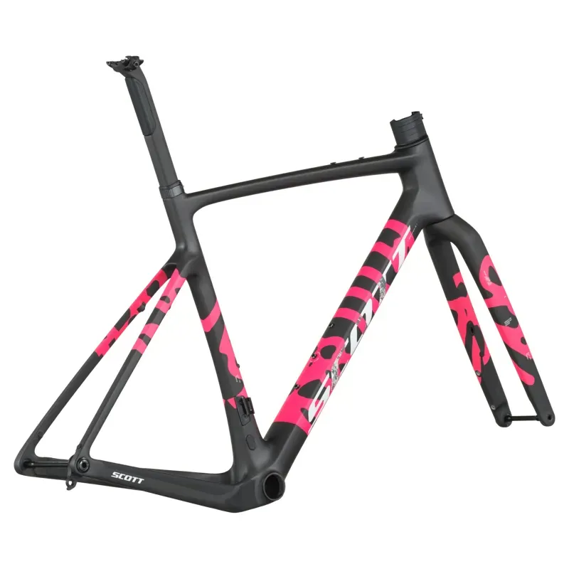 Scott Addict Gravel RC HMX Frame Set in Black/Pink-2