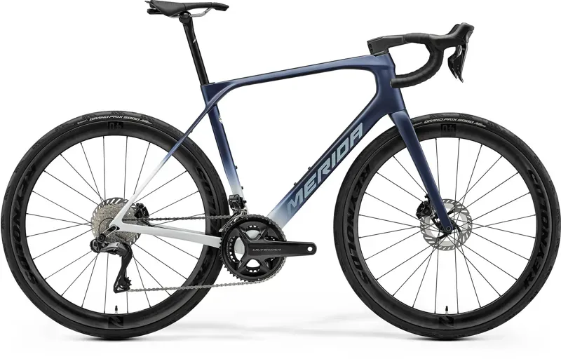 Merida Scultura Endurance 9000 Road Bike in Silk Mountain Dust Blue White