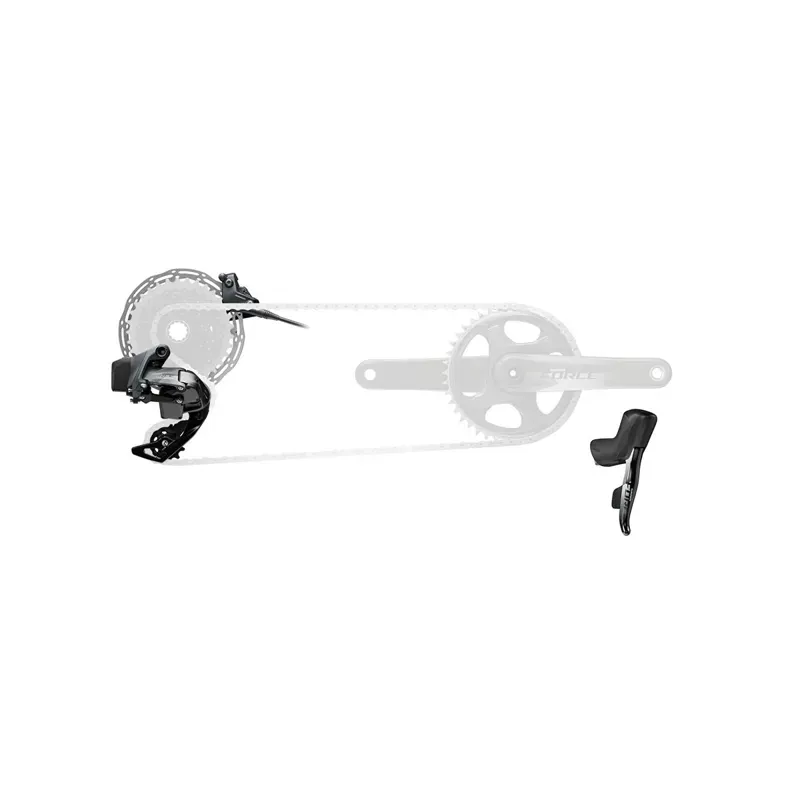 SRAM Force eTap AXS 1X D1 Electronic HRD 6-bolt Groupset/Rotors in Black