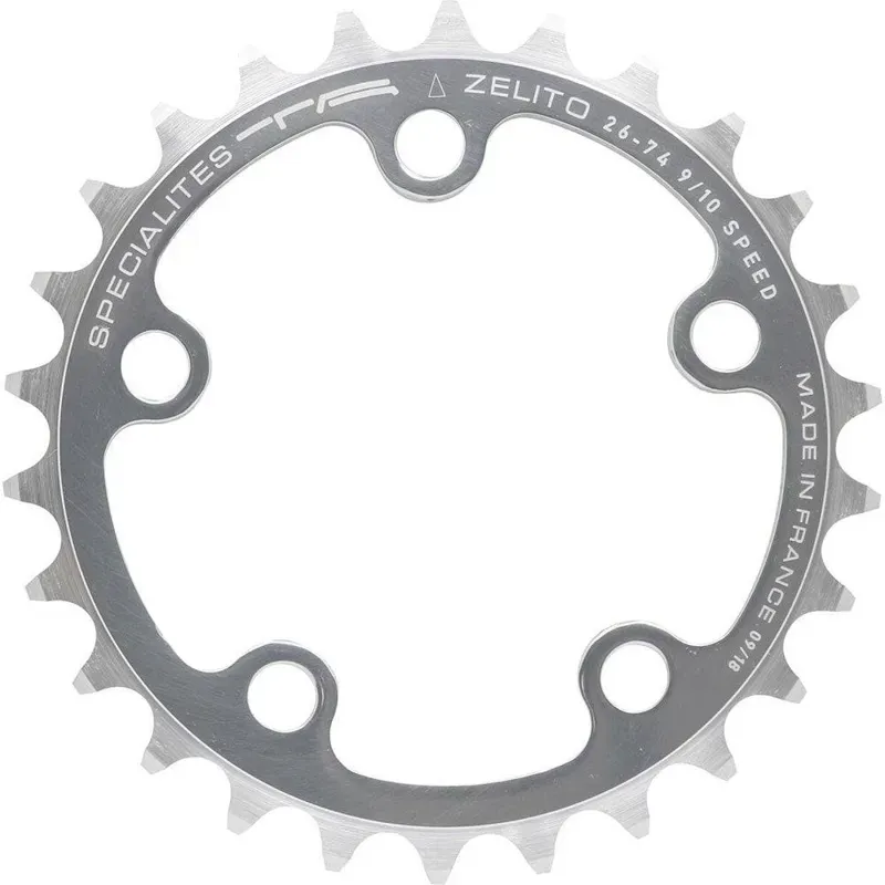 Ta 74-pcd 5-arm 8/9/10X Inner Chainring in Silver-1