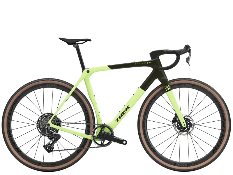 Trek Checkmate SLR 7 AXS Gravel Bike in Olive Drab/Glowstick