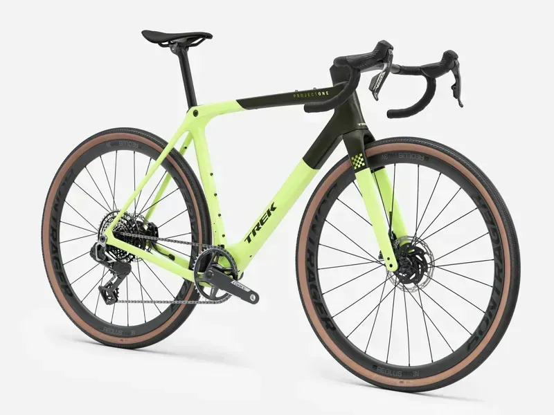 Trek Checkmate SLR 7 AXS Gravel Bike in Olive Drab/Glowstick-4