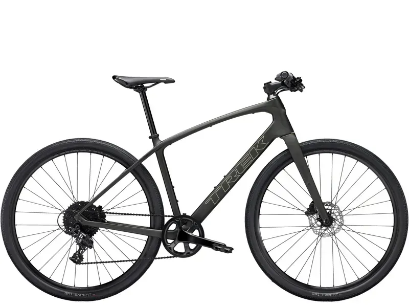 Trek FX Sport SL 5 Hybrid Bike in Matte Black Olive/Deep Smoke